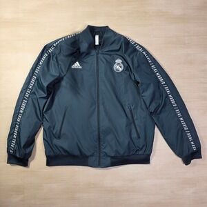 Adidas Real Madrid Anthem‎ Full-Zip Windbreaker BlueJacket Size Large